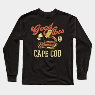 Beach Vibe New England Beer Vintage Cape Cod 508 Long Sleeve T-Shirt